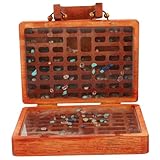 Vitrine en cristal : la boîte comporte plusieurs compartiments intérieurs, dont certains sont remplis de pierres amovibles et remplaçables. vitrine idéale pour les collections