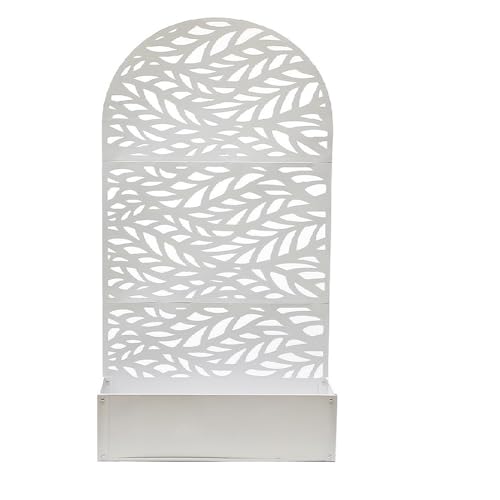 Fioriera in Metallo Bianca con Spalliera ad Arco per Piante Rampicanti Pannello Divisorio Privacy e Separatore per Esterno e Interno L90xP33x alta 180 cm Design Elegante e Moderno separe'
