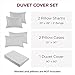 Mellanni Duvet Cover Set - 5 PC Iconic Collection Bedding Set - Hotel Luxury, Extra Soft & Cooling - Microfiber - Button Closure and Corner Ties (Queen, Light Gray)
