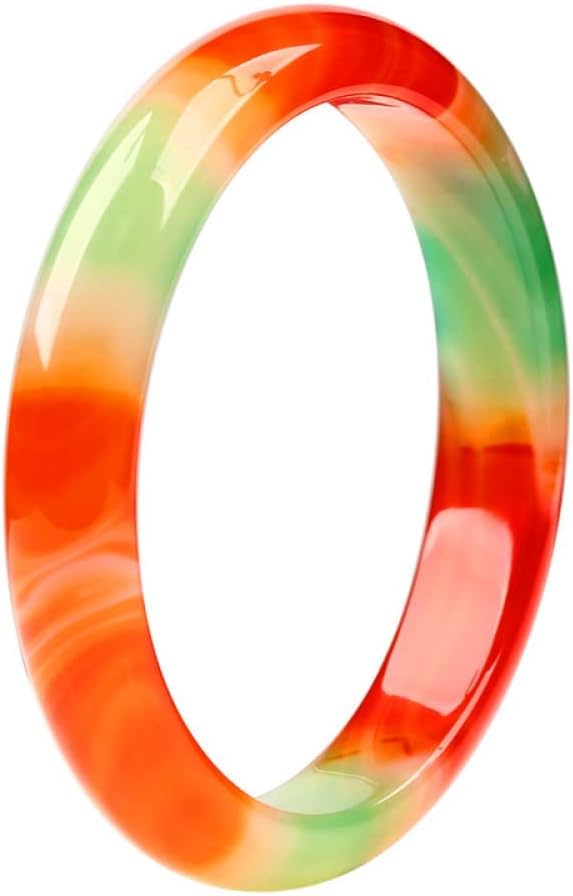 Bracelet en jade naturel et calcédoine polie pour femme élégante