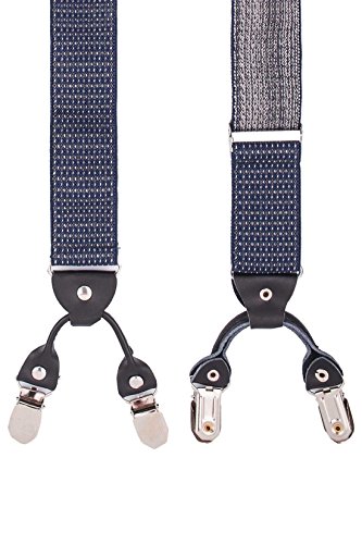 Image of The Tie Hub Suspenders for Men | Slim Clip-On Y-Back Elastic Braces | Adjustable 1.25 Inch | Formal Wedding Office