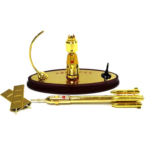 1/80 Scale Shenzhou 11 Spacecraft + Long March 2 Combination Spacecraft Satellite Rocket Diecast Model Alloy Aviation Model Diecast Plane Model for Collection