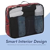 Marvel Spiderman 5-Piece Packing Cube Set - Spiderman, Ironman, Captain America - 5 Piece Packing Cube Travel Essential - Luggage Organizer Set - For Kids,Teens, Adults - Image 3