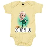  Body bebé parodia gganbu del juego de las canicas del calamar - Amarillo, Talla única 12 meses