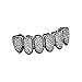 Jw Teeth Grillz for Unisex Top Bottom Mouth Silver Color Jw Teeth Grills Tooth Cap Removable Dental Fashion Body Jewelry