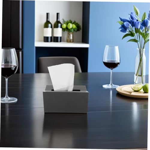 Soporte de pared para pañuelos con diseño moderno rectangular de plástico negro 6