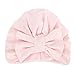 Sunenjoy Chapeau Bandeau Turban Noeud Mou Tête Wraps pour Bébé Filles Bonnet Nouveau-Né Tout-Petits Mode (Taille Unique, Rose)
