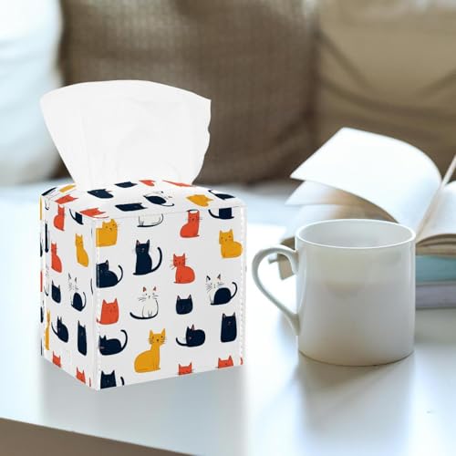 Boîte à mouchoirs en cuir rectangulaire : lot de 2 distributeurs de table - 3