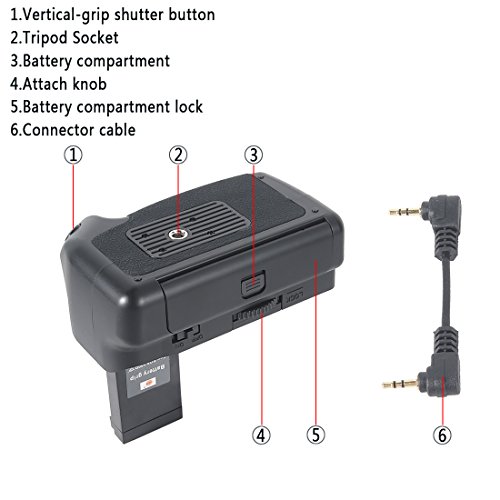 DSTE Grip Canon 100D poignée alimentation reflex télécommande déclencheur kit LP-E12 - 4