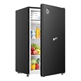 Upstreman 3.2 Cu.Ft 12V RV Refrigerator with Freezer, Black-RV32