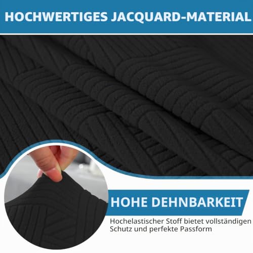 Ystyle Universal Stretch Stuhlhussen 6er Set, Schwarz – Ansicht 3