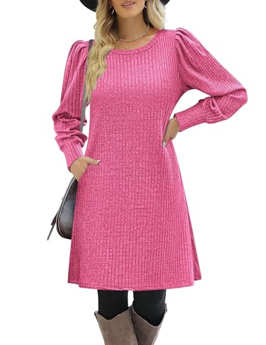 Image of Zeagoo Women Fall Winter Dress Knitted Pullover Dresses