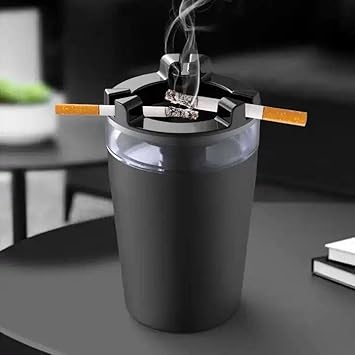 Ashtray with Water Tank Outdoor Portable Smell Proof Smokeless Ash Tray for Car Indoor Courtyard Terrace Desktop Office Smoking Ash Tray Smokeless Ash tray, Car Ashtray With Lid.