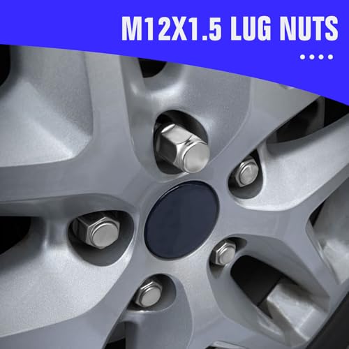Image of OYIXIO M12x1.5 Lug Nuts,20 Pcs Wheel & Tire Lug Nuts,Replacement for 2006-2019 Fusion, 2000-2016 Focus, 2001-2019 Escape,Etc.(Sliver)