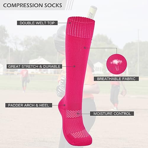 American Trends Girl Youth Softball Socks Youth & Adult Soccer Baseball Socks Knee High Tube Socks for Boys Girls4