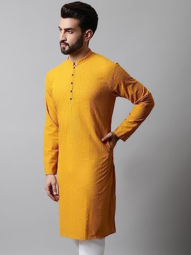 Image of Jompers Embroidered Cotton Kurtas for Men