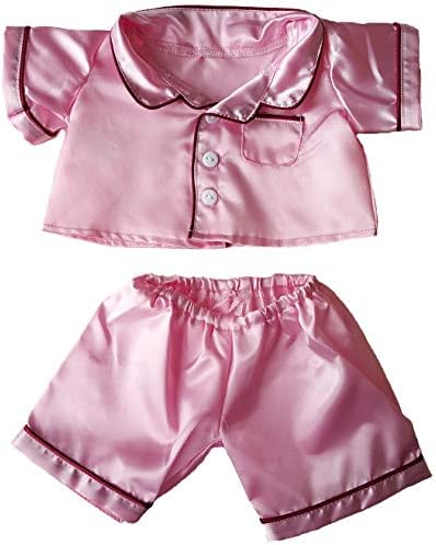 Pink Satin PJ's Clothes Outfit Fits Most 14" - 18" Build-A-Bear and Make Your Own Stuffed Animals