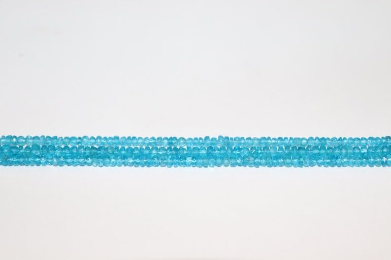 Apatite fluo naturelle : perles rondes à facettes haut de gamme pour bijoux - 6
