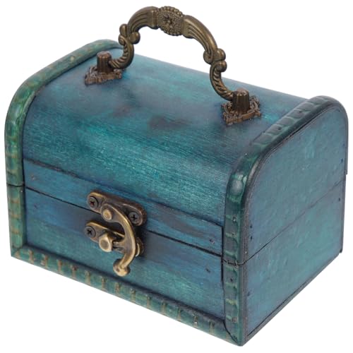 Yardwe Boîte À Bijoux Rétro En Bois Avec Serrure Coffret De Rangement Portable Pour Bijoux Et Petits Objets 11.8 X 8.2 X 8 Cm Protection Robuste Et Design Vintage