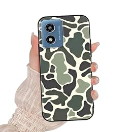 Zrutru Camo Leopard Phone Case for Motorola Moto G Play 2024 6.5",Cool Retro Army Green Camouflage Cartoon Pattern Aesthetic Design Cases Soft Silicone TPU Slim Shockproof Protective Bumper Cover