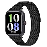 E ECSEM Stap Compatible with IQOO WATCH GT Women Men, Sport Nylon Adjustable Two-color Band for IQOO WATCH GT Smartwatch (BlackGray)
