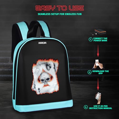 Image of Hookaba Bold Bling LED Backpack For Kids 8L | Smart Display Bag | With Programmable Screen, App Control & Water Resistant | Unisex Daypack For School, College, Travel | For Boys & Girls