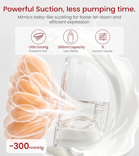 Image of NCVI Wearable Pump, Hands Free Electric Pump with 4 Modes & 9 Levels Suction, Portable Pump Ultra Quiet <42dB, 150min Battery Life, 19 /21 /24mm Flange, Breastfeeding Pump for Moms