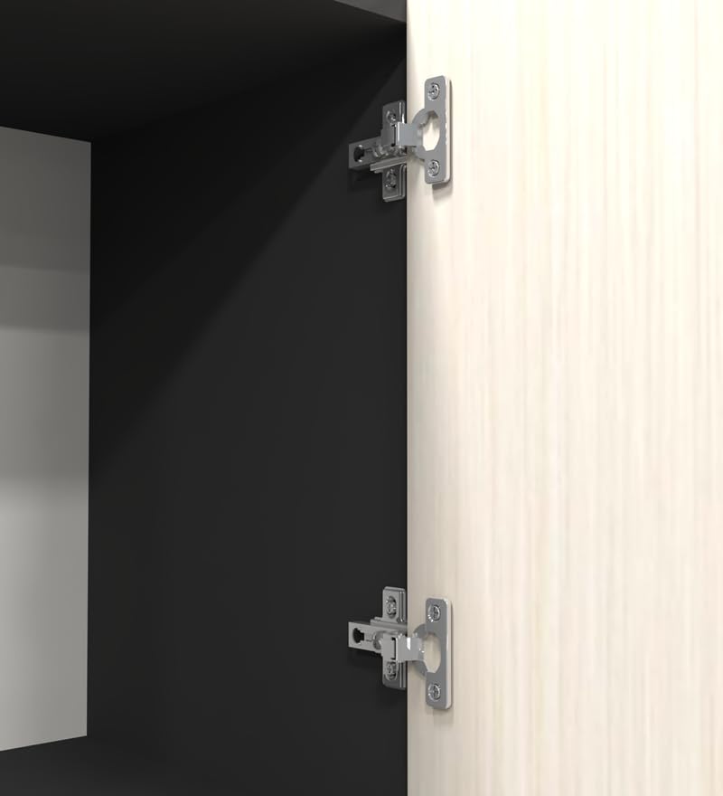 Image of SPECIALITY PANELS 8 Cube Bookcase with 4 Shutters, Black and Beige, 73x35x176 cm, Modern Storage Organizer Shelf