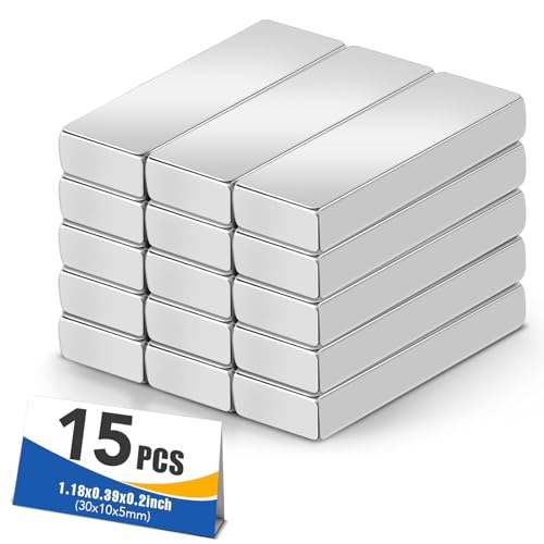 MIKEDE Small Neodymium Magnets 30x10x5 mm 15 Pcs
