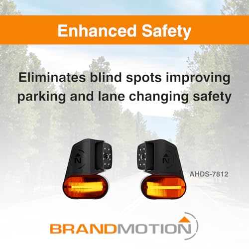 Image of Brandmotion AHDS-7812 Wireless HD Side Marker Light Cameras | Universal Built-In Microphone | Enhanced Color Night Vision | Easy Installation | For Commercial Trucks, Campers & RVs