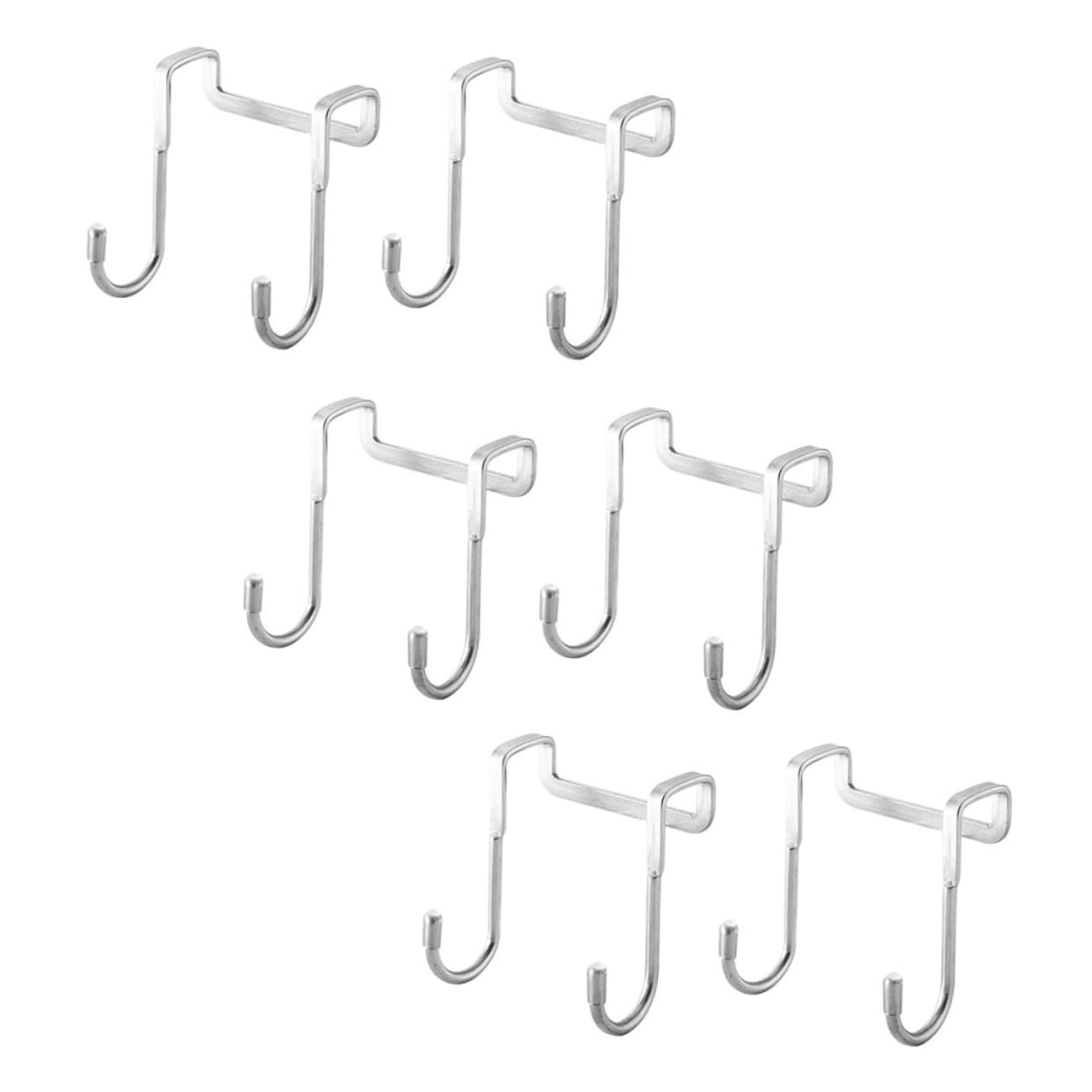 FUNOMOCYA 6pcs Keychain Hook Non-Punch Door Hangers Clothes Hook Purse Wall Hook Outdoor Hooks Cabinet Hangers Cupboard Hanging Rack Over Cabinet Drawer Hooks Stainless Steel