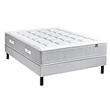 Accueil : Moelleux Epeda Ensemble Le MAJESTUEUX + Sommier Confort Medium + Pieds 160x200 Gris Souris Ressorts