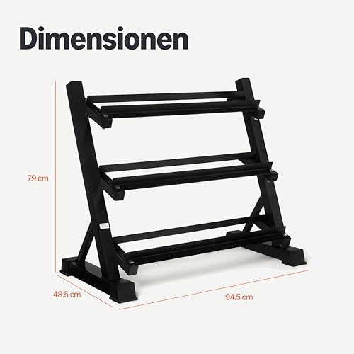 Amazon Basics – Hantelständer, 3-stöckig, verstellbar, nur Ständer, schwarz – Ansicht 5