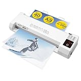 SINCHI A3 Thermal Laminator | Fast 40 Second Warm-Up, 55s/Page | 75–250 Micron, 2 Large Rollers | LED Touch Panel, Jam Release, Auto Shut-Off | 10 Sheets Included – Ideal for Office, School & Home