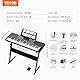 VEVOR 61-Tasten-Digitalklavier, beleuchtete Tasten, tragbares elektrisches Klavier mit verstellbarem Ständer, 600 Töne, 500 Rhythmen, integrierte Lautsprecher, Sustain-Pedal, Kopfhörer, Mikrofon, USB