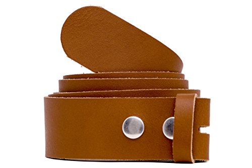 Preisvergleich Produktbild shenky Wechselgürtel ohne Schnalle / Druckknöpfe / 4cm Breite / Männer Druckknopfgürtel / Gürtel für Gürtelschnalle / Herren / Austauschbare Schnalle / Länge 90cm / Cognac Braun