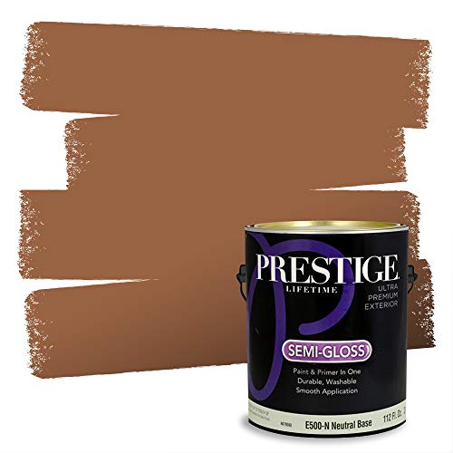 PRESTIGE Paints Exterior Paint and Primer in One, 1 Gallon, Semi-Gloss, Leather