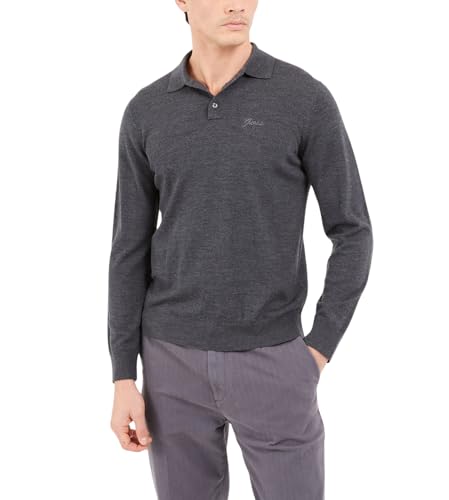 GUESS Men's Long Sleeve Wool Carter Sweater Polo