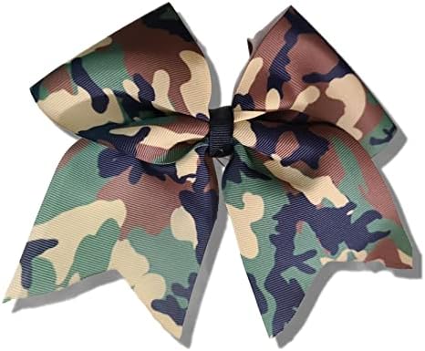 Cheer Bows Full Camo Camouflage Military Support Hair Bow