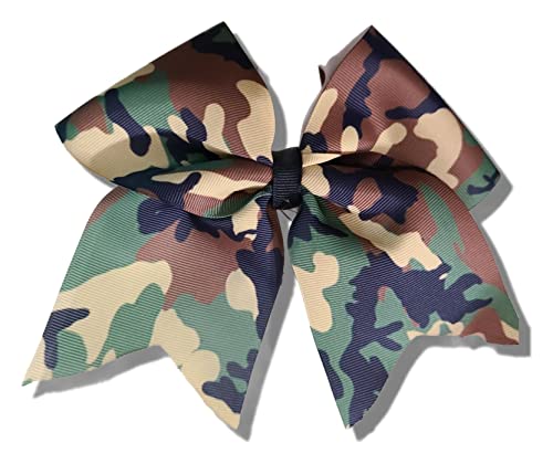 Cheer Bows Full Camo Camouflage Military Support Hair Bow #TOP1