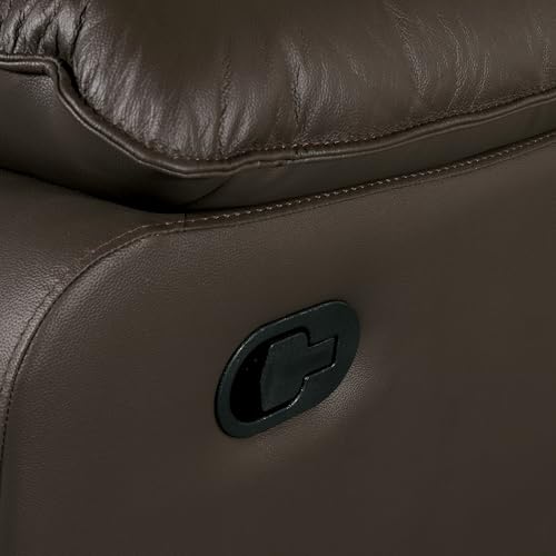 Sillón con diseño reclinable piel marrón miniatura 5