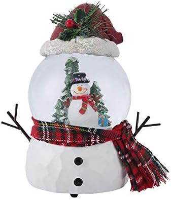 Snow Globes Glitter Water Globe Musical Snow Globe Decoration Plays We Wish You a Merry Christmas,Snowmen with Hat