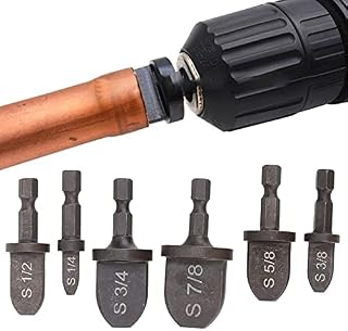 Les-Theresa 6Pcs Swaging Tool Drill Bit Set, Copper Pipe Tube Expander, Portable Bearing Steel Swaging Tool Drill Bits (1/4'', 3/8'', 1/2'', 5/8'', 3/4'', 7/8'')