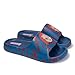 Chucky Pool Sandals Men's Blue All-Over Print Pool Slides - Quick-Dry Beach Doll Motifs Flip-flops, Adult Sizes 8/9 Water Shoes for Fans