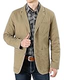 [GmrvaMen] テーラードジャケット ジャケット ブレザー コットン ビジネス カジュアル 3つボタン 細身 アウター 上着 厚手 防寒 防風 秋冬 ファッション おしゃれ 大きいサイズ メンズ (カーキ, L)