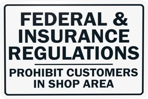 Federal Insurance Compliance Regulation Reminder Metal Tin Warning Sign, 8×12 Inch, Anti-Fade Pre-Drilled Holes, Easy Mount for Business Office Indoor Regulatory Notice
