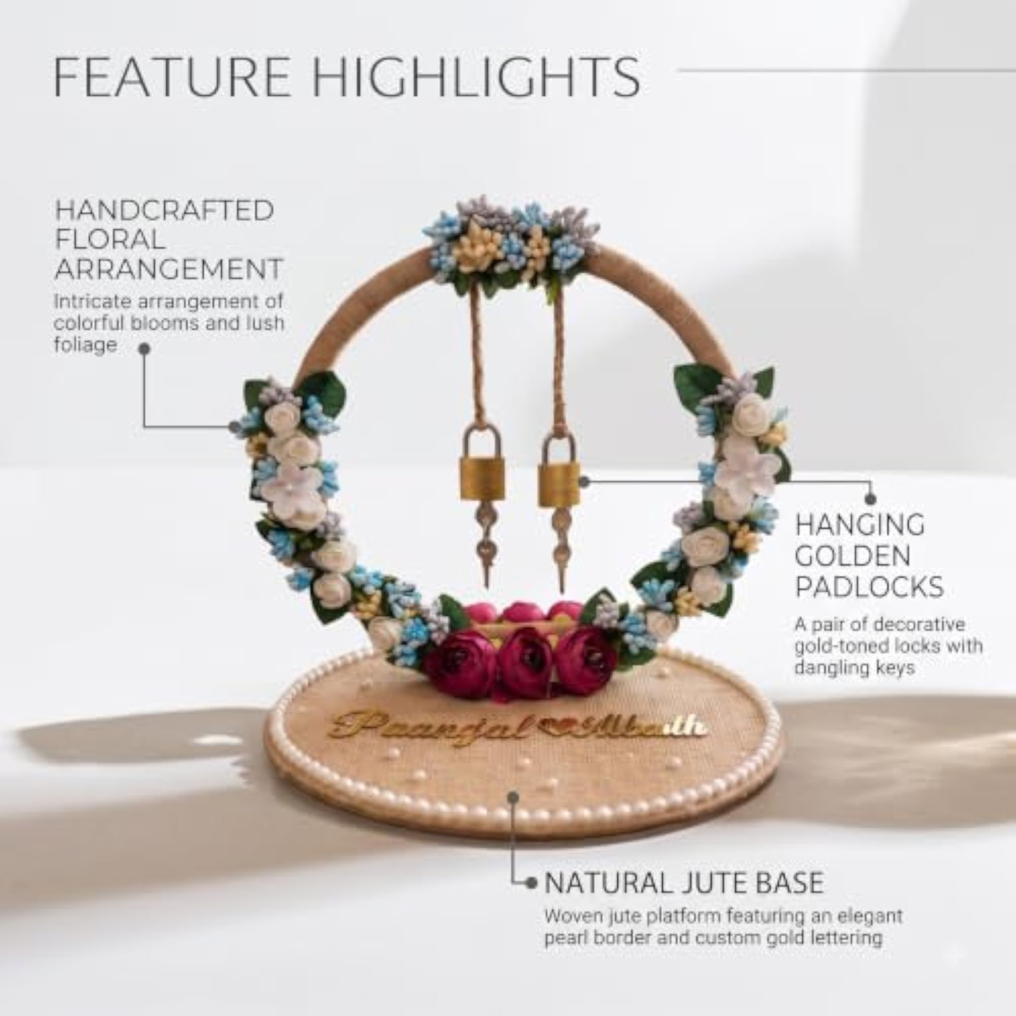 Personalized Engagement Platter with Lock & Key Theme
