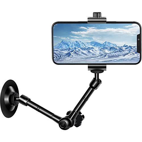 UYODM Phone Wall Mount Holder Bracket Magic Arm and Clamp, Compatible with 3.5-6.7'' iPhone/Samsung Galaxy/Nexus/HTC/LG Most Mobile Cell Phone Smart Phones and GPS up to 4' Wide(Upgraded Version)