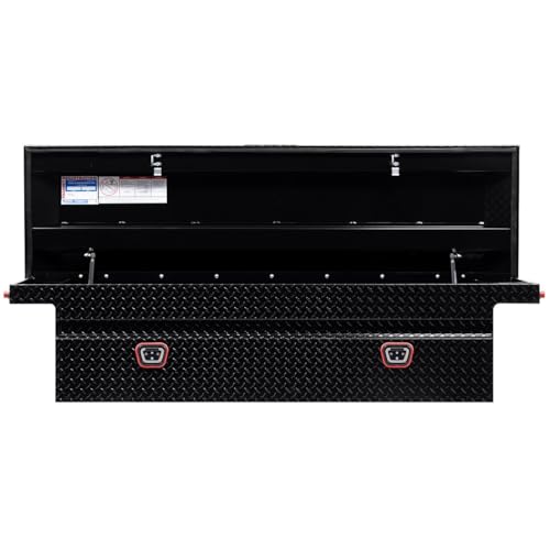 Image of Weather Guard Model 121-5-04 Saddle Truck Box, Aluminum, for Full Size Trucks, Low Profile, Gloss Black, 11.0 cu ft Capacity
