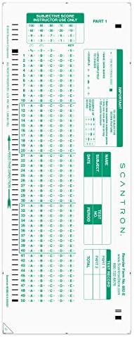 Official Scantron Brand 882-E Answer Sheet. (25 Pack)